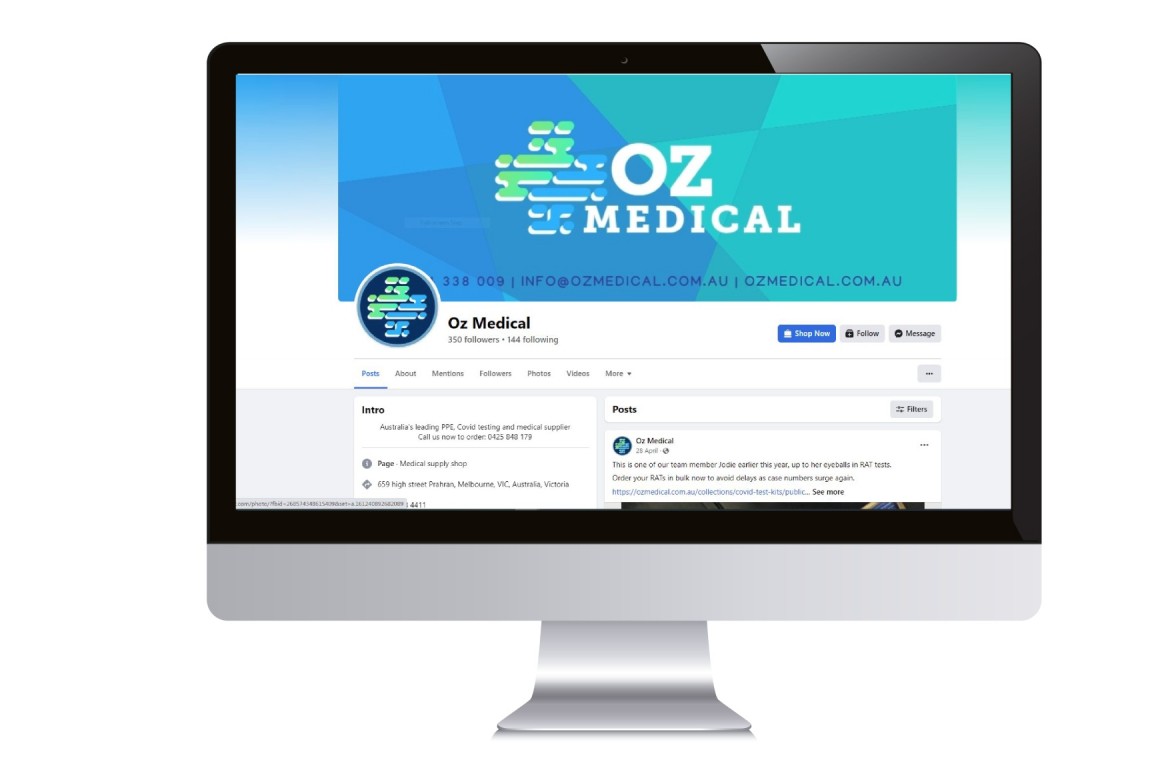 Oz Medical Facebook Social Desktop Mock Up - Ozlocal Australia